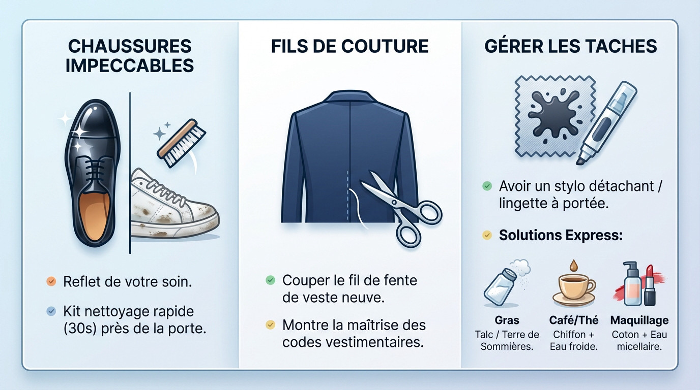Kit de nettoyage express pour chaussures et vêtements pour une allure soignée