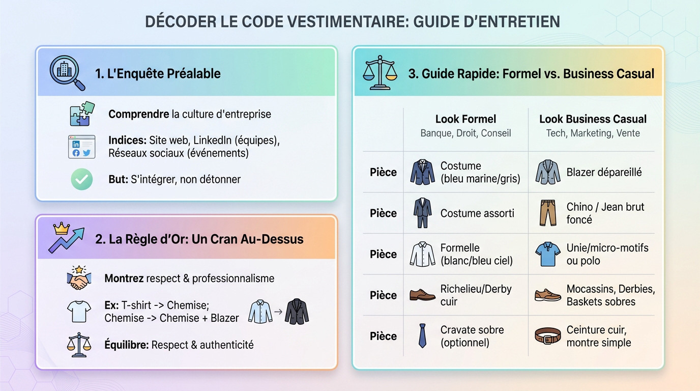 Homme analysant sa garde-robe pour choisir une tenue d'entretien d'embauche adaptée au code vestimentaire de l'entreprise