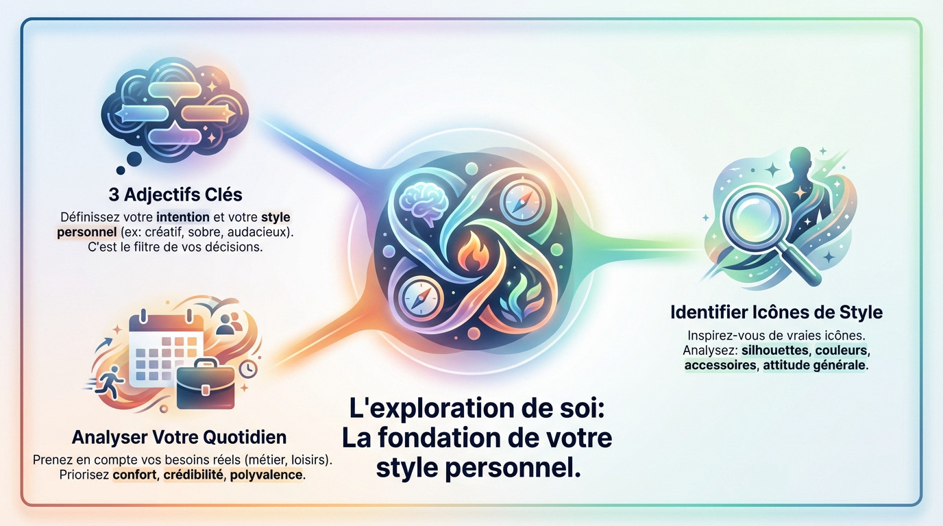 Femme analysant sa garde-robe pour définir son style personnel