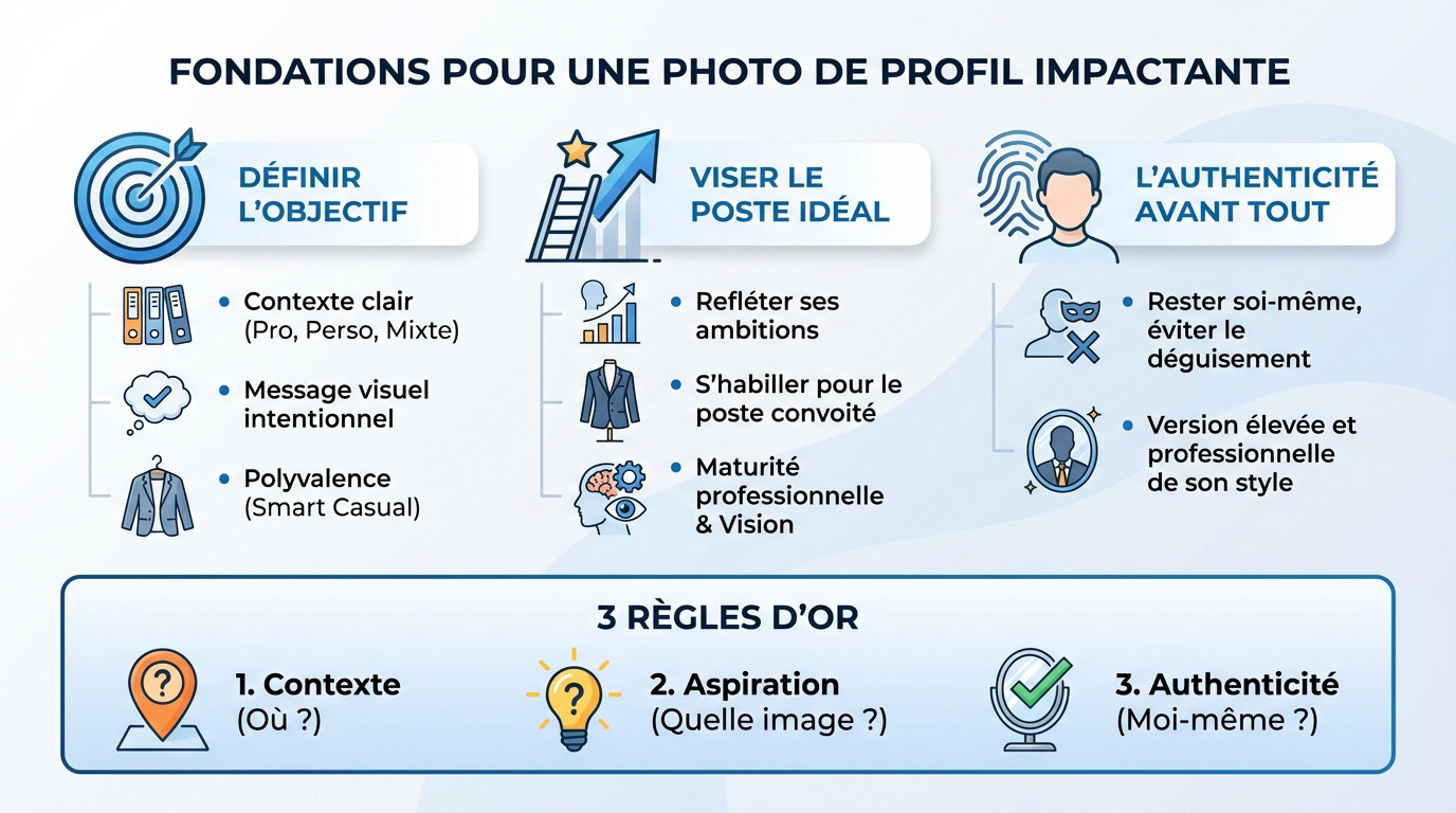 Stratégie de choix de tenue pour une photo de profil professionnelle et impactante