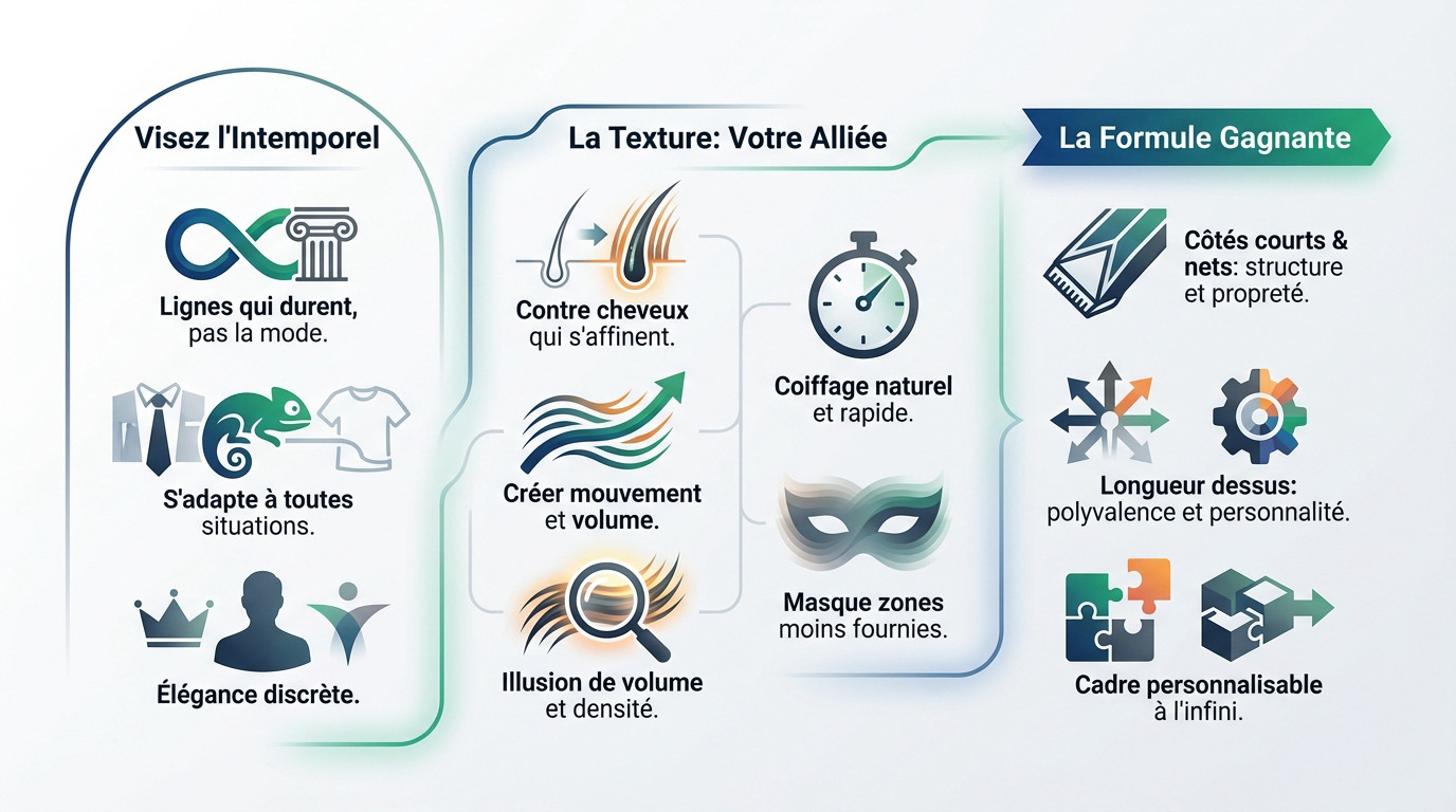 Homme mature élégant avec une coupe de cheveux intemporelle et soignée