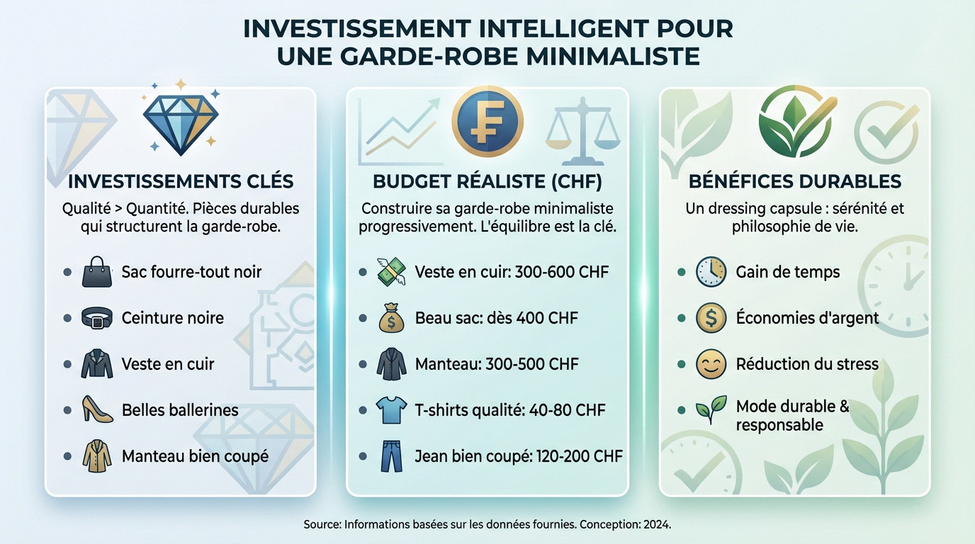 Sélection de pièces d'investissement pour une garde-robe minimaliste femme