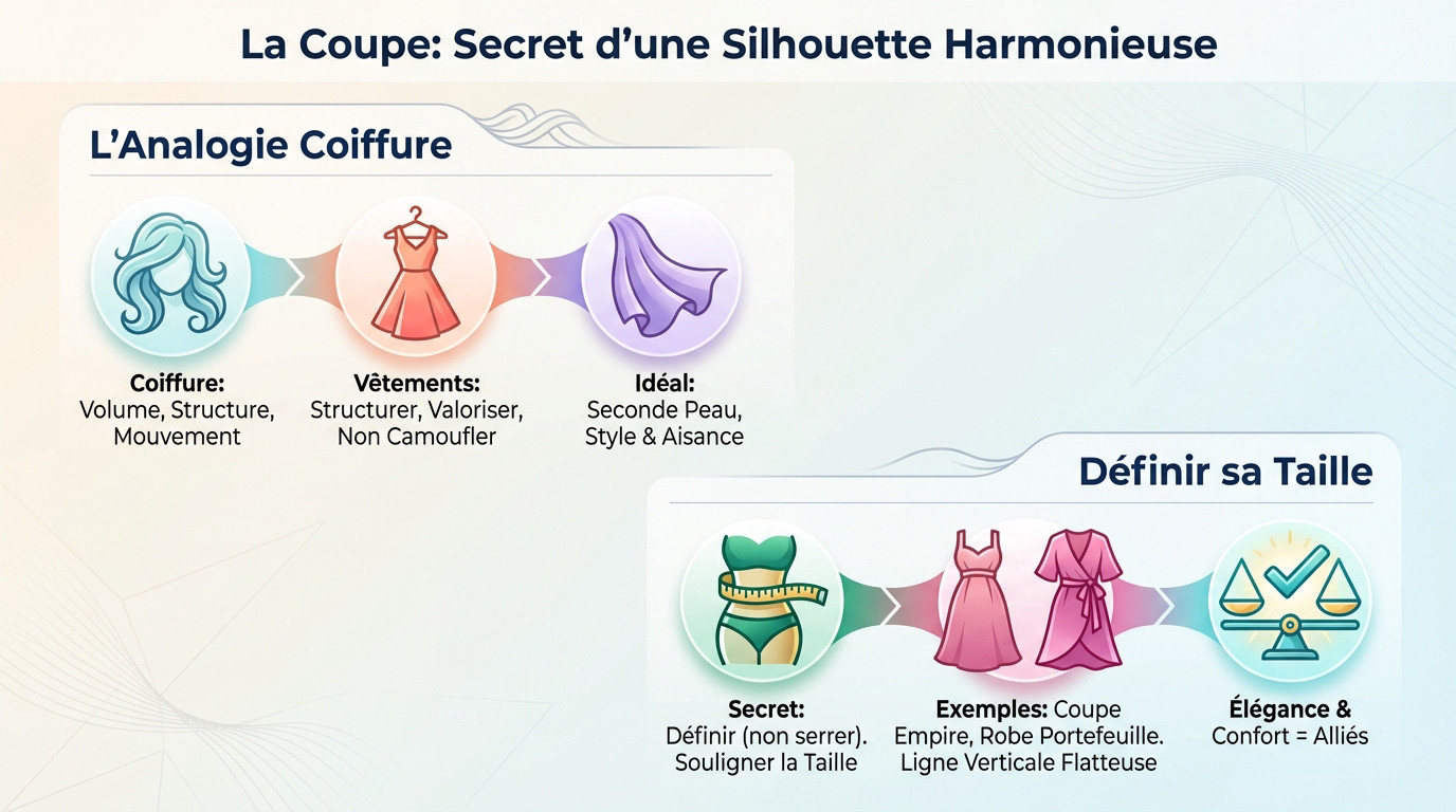 Femme portant une tenue à la coupe structurée et confortable mettant en valeur sa silhouette