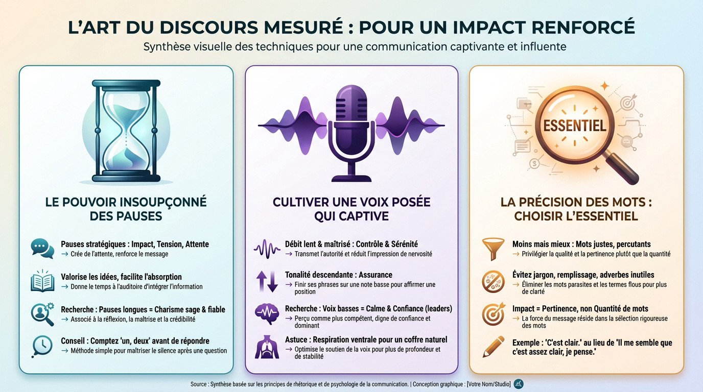 Homme élégant captivant son auditoire par une élocution calme et maîtrisée