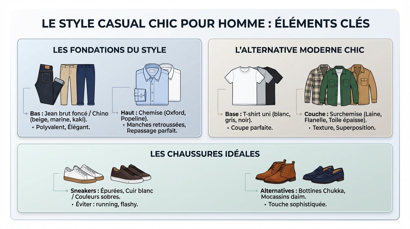 Homme portant un style casual chic avec un chino et une chemise pour un rendez-vous café