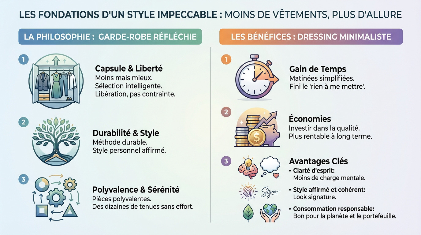 Homme élégant choisissant une tenue dans une garde-robe capsule minimaliste et organisée