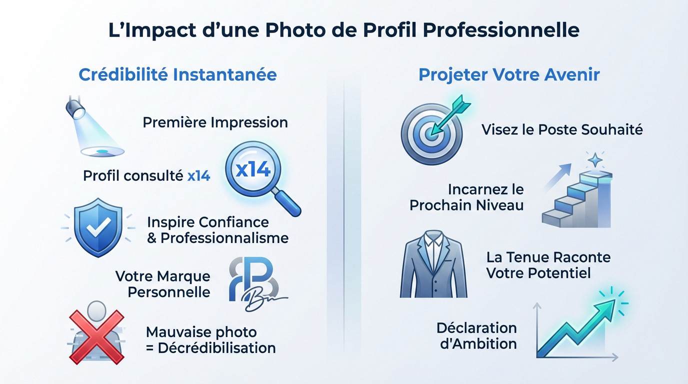 Impact d'une photo de profil professionnelle sur la crédibilité LinkedIn
