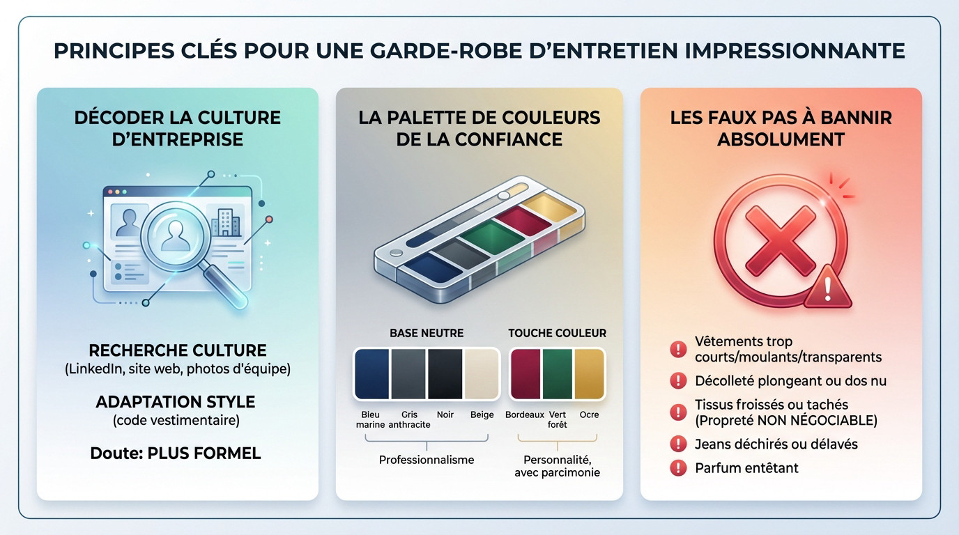 Illustration des principes clés pour une tenue d'entretien professionnelle et moderne